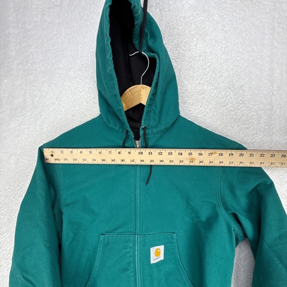 Carhartt Duck Active Jacket Thermal Lined Mens Medium JR132 J03 AQU Aqua Blue - Picture 8 of 15